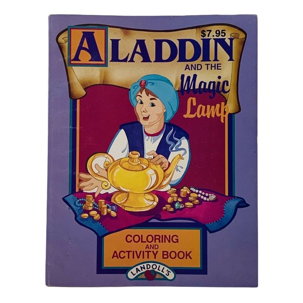 Vintage Aladdin and The Magic Lamp Coloring and Activity Book 1993 NOS